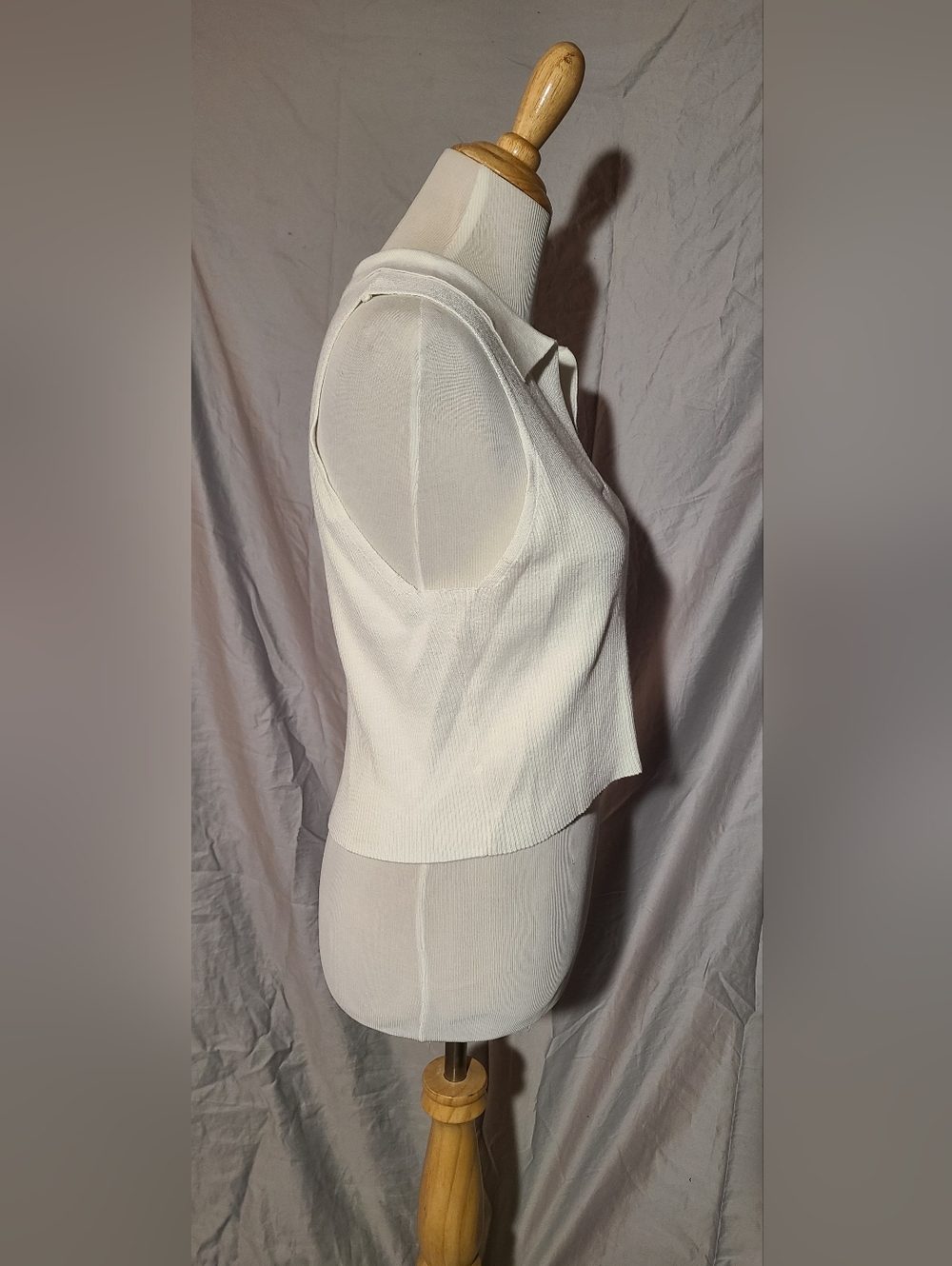 BUNDLE Sincerely Jules Ribbed V-Neck Sweater Polo - White & Light Blue - Picture 6 of 9